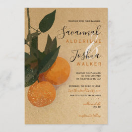 ORANGE CITRUS WATERCOLOR WEDDING CONVITE