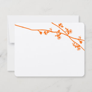 Orange Coral Wildflower Rustic Weding RSVP