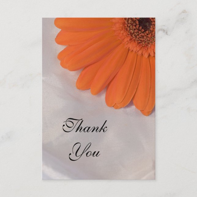 Orange Daisy on White Satin Flat - Obrigado Notas (Frente)
