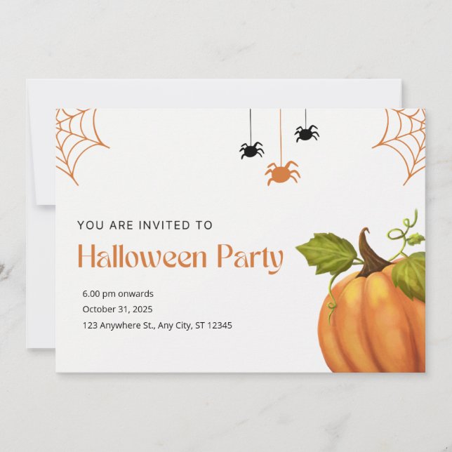 Orange e Beige - Feliz Halloween Ilustrativo (Frente)