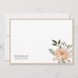 Orange Elegant Flowers Wreath cartão de feriado