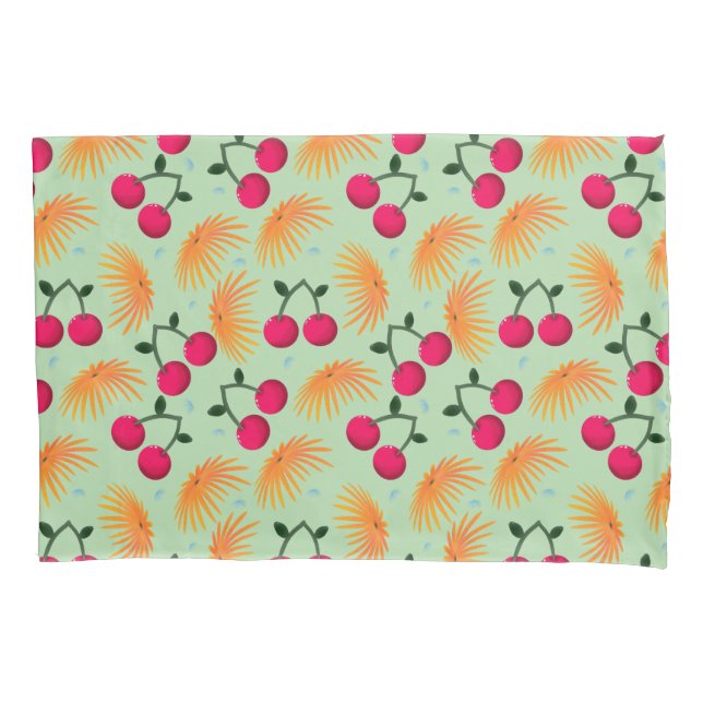 Orange Floral Cherry Pattern | Cute Girly Fruit   (Frente)