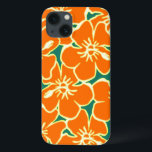 Orange Floral Hibiscus Hawaiian Flowers Capa de te<br><div class="desc">Possui um design de flor de hibisco laranja havaiano. Para mais designs de capa de telefone laranja,  visite o resto deste compro!</div>