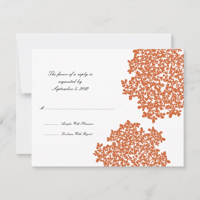 Orange Floral Wedding RSVP (Frente)