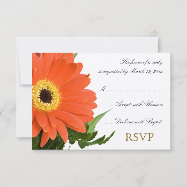 Orange Gerber Wedding RSVP (Frente)