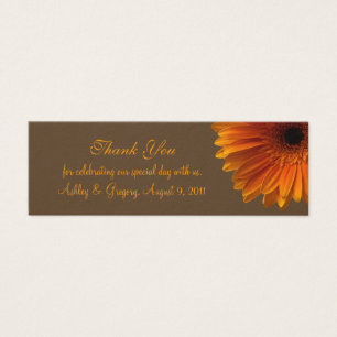 Orange Gerbera Daisy Wedding Tag Favor