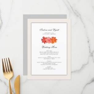 Orange Hibiscus Hawaiian Wedding Menu Modelo