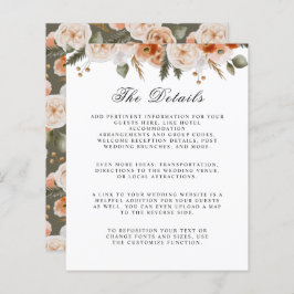 Orange Ivory Moss Orçamento Floral detalhes do cas