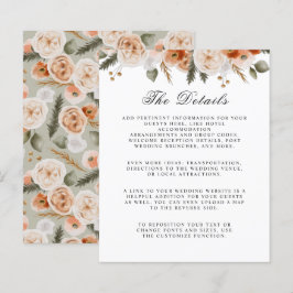 Orange Ivory Moss Orçamento Floral detalhes do cas