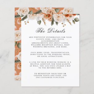 Orange Ivory Moss Orçamento Floral detalhes do cas