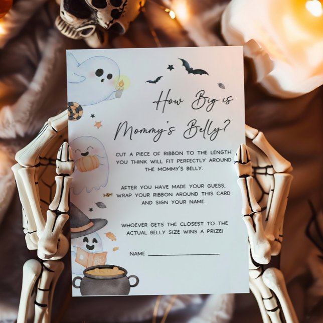 Orange Little Boo Quão Grande é o Jogo da Mamãe (Orange Little Boo Baby Shower How Big is Mommy's Belly Game)