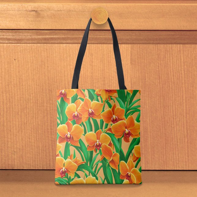 Orange Orchids Tote Bag (Criador carregado)