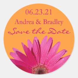 Orange Pink Gerbera Daisy Salve o adesivo de data
