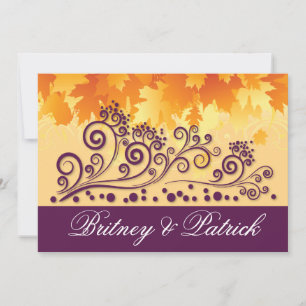 Orange Purple Fall Deixa Convites De Casamento
