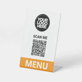 Orange Qr Code Menu | Logo Contactless Modern