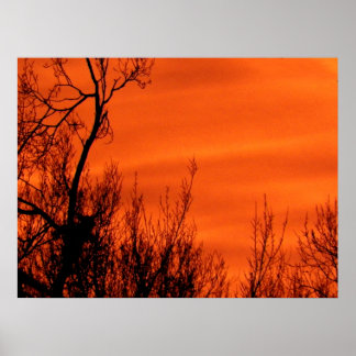 Orange Red Early Sunrise no Kansas Poster