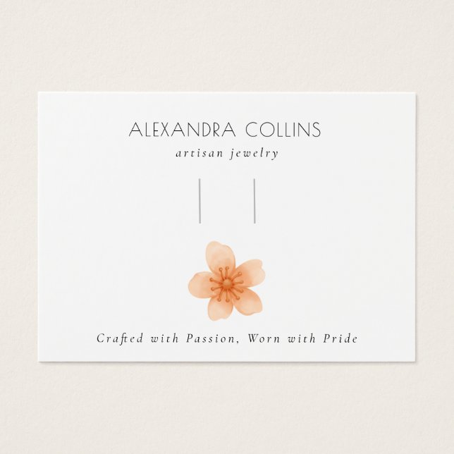 Orange Sakura Blossom Hairclip Barrette Display  (Frente)