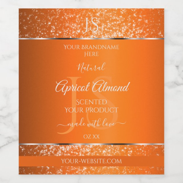 Orange Silver com Rótulos de Produto de Iniciais d (Rótulo Único)