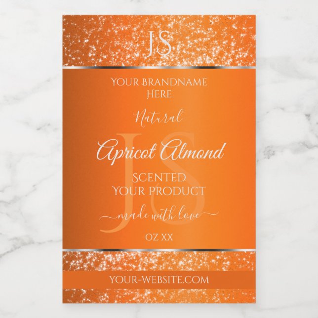 Orange Silver com Rótulos de Produto de Iniciais d (Rótulo Único)