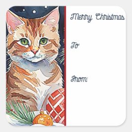 Orange Tabby Kitten Meowt Etiqueta de presente de