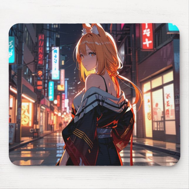 Orange Wolf Mousepad (Frente)