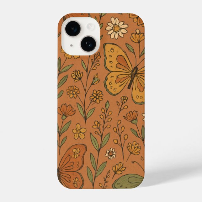 Orange Yellow Floral Phone Case Bright Trendy  (Verso)