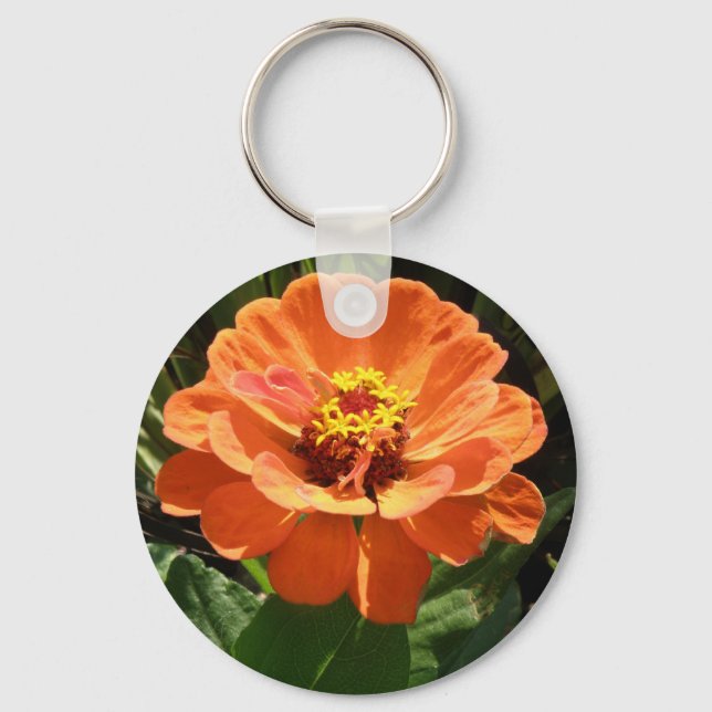 Orange Zinnia Chaveiro (Frente)