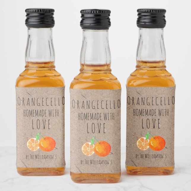 Orangecello Caseiro com Amor em Papel Kraft (Garrafas)