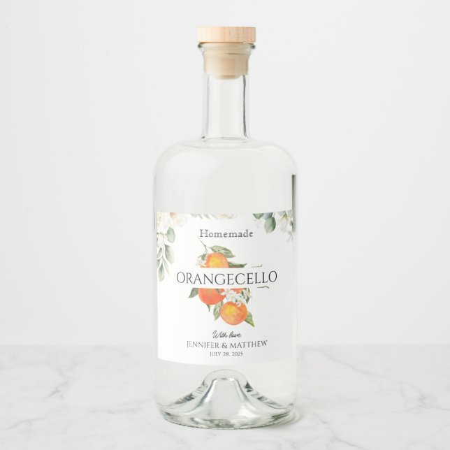 Orangecello Label Citrus Orange Wedding Favor  (Frente)