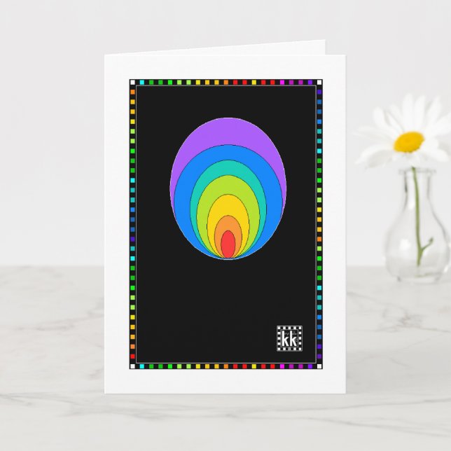 Orb Arco-Íris em Cartão de Saudação Preto (Planta pequena)