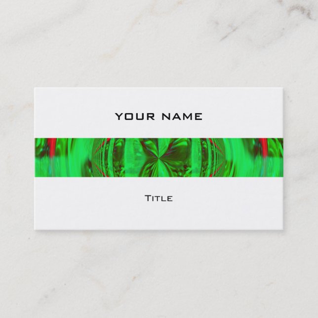 Orb cartão de visita branco de faixa verde (Frente)