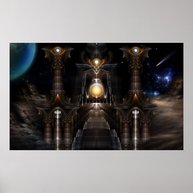 Orb De Acrellis Fractal Art Wall Poster (Frente)