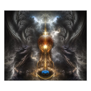 Orbe De Luz Arte Fractal Impressão Fotográfica