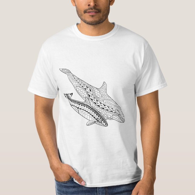 Orca E Camisas De Coloração De Bebês (Frente)
