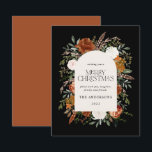 Orca elegante botânica elegante do orçamento Sage<br><div class="desc">Design de cartão de Natal floral com aquarela rustica. Com belas ferrugem,  terracotta,  pampas verdes pretas e sagas,  erva eucalipto,  detalhes da aquarela botânica. Este design de Natal moderno define certamente o estilo para a sua época de férias</div>