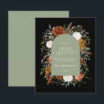 Orca elegante botânica elegante do orçamento Sage<br><div class="desc">Design de cartão de Natal floral com aquarela rustica. Com belas ferrugem,  terracotta,  pampas verdes pretas e sagas,  erva eucalipto,  detalhes da aquarela botânica. Este design de Natal moderno define certamente o estilo para a sua época de férias</div>