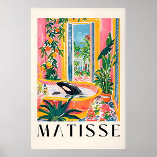 Orca Estilo Matisse na Impressão Tropical de Banhe