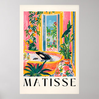 Orca Estilo Matisse na Impressão Tropical de Banhe