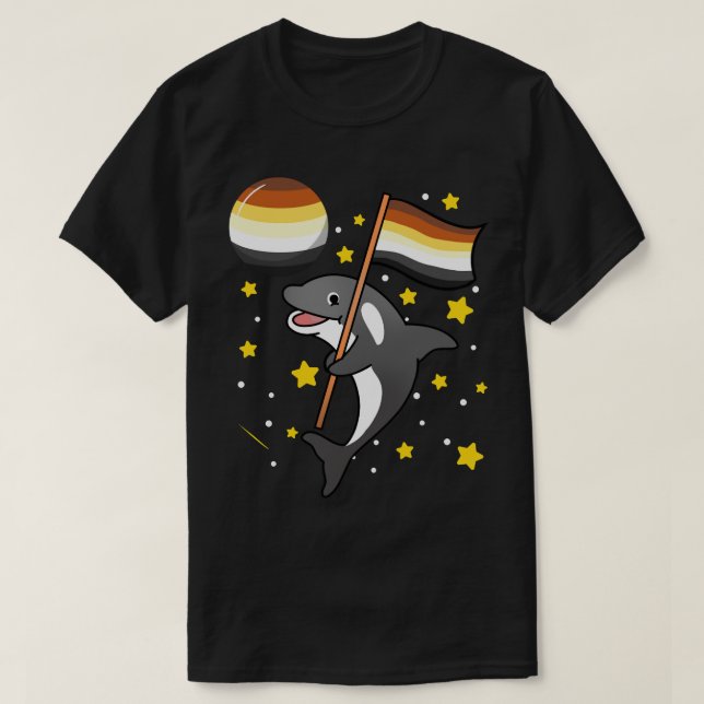 Orca In Space Gay Bear Pride Pullover Hoodie  (Frente do Design)