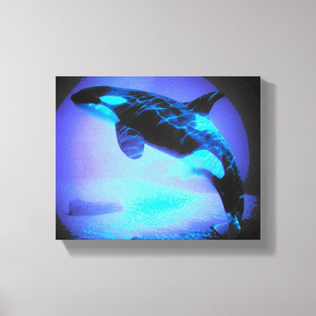 ORCA KILLER WHALE EM WOODEN CANVAS WOOD WALL ART (Frente)