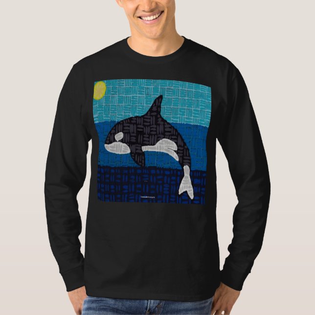 Orca (vívida) - Camiseta Masculina Manga Longa (Frente)
