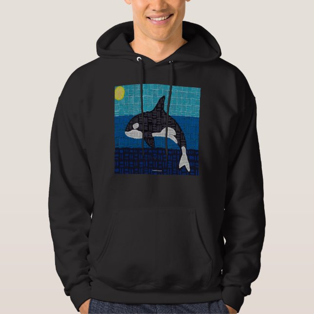 Orca (vívida) - Suéter com Capuz Masculino (Frente)