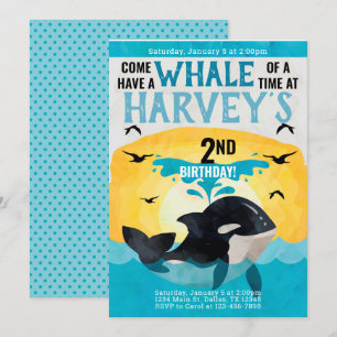 Orca Whale Convite de aniversário Invite