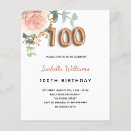 Orçamento 100.º aniversário do rosa floral eucalip