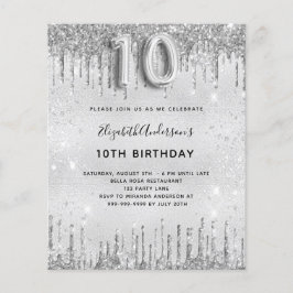 Orçamento 10.º aniversário convite para relíquias