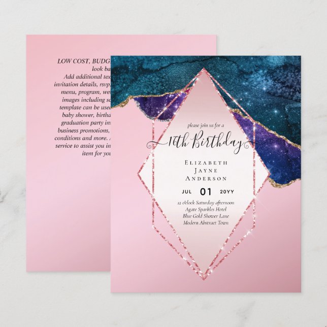 ORÇAMENTO 16º Aniversário Glittery AGATE Sparkle C (Frente/Verso)