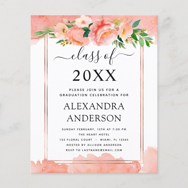 Orçamento 2022 Convite à Graduação de Pêssegos Cor (Frente)