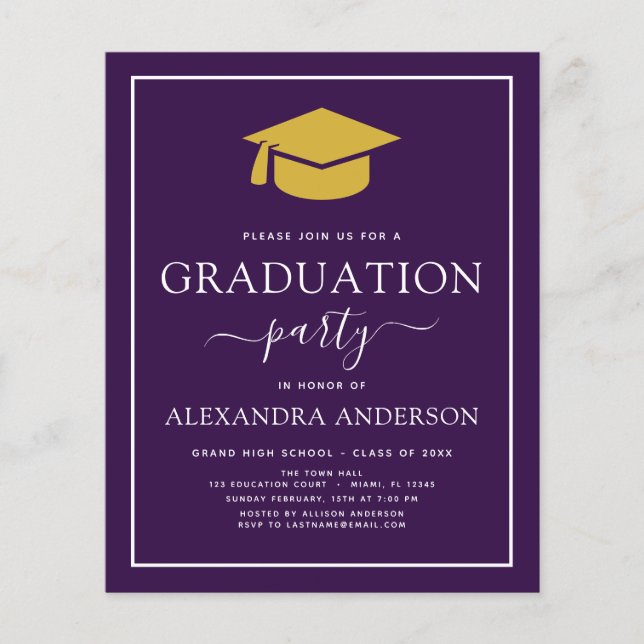 Orçamento 2022 Festa de formatura Roxo Dourado (Frente)