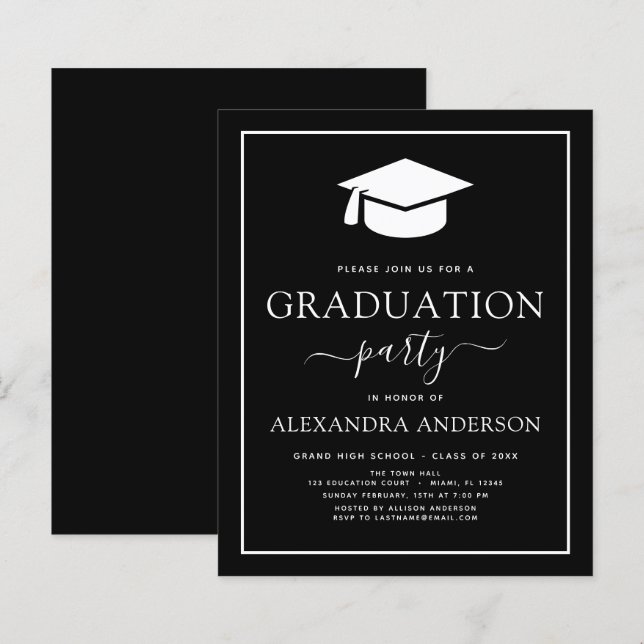 Orçamento 2023 Convite Preto para Festas de format (Frente/Verso)