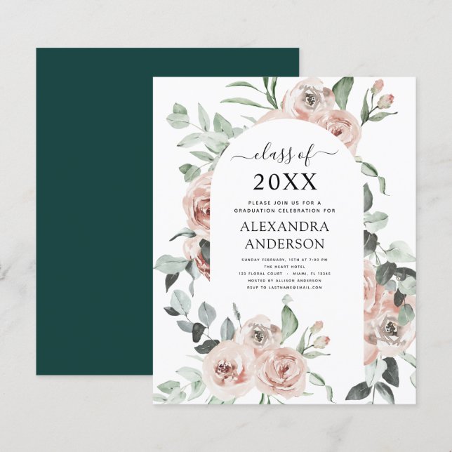 Orçamento 2023 Graduação Verde Emerald Floral (Frente/Verso)